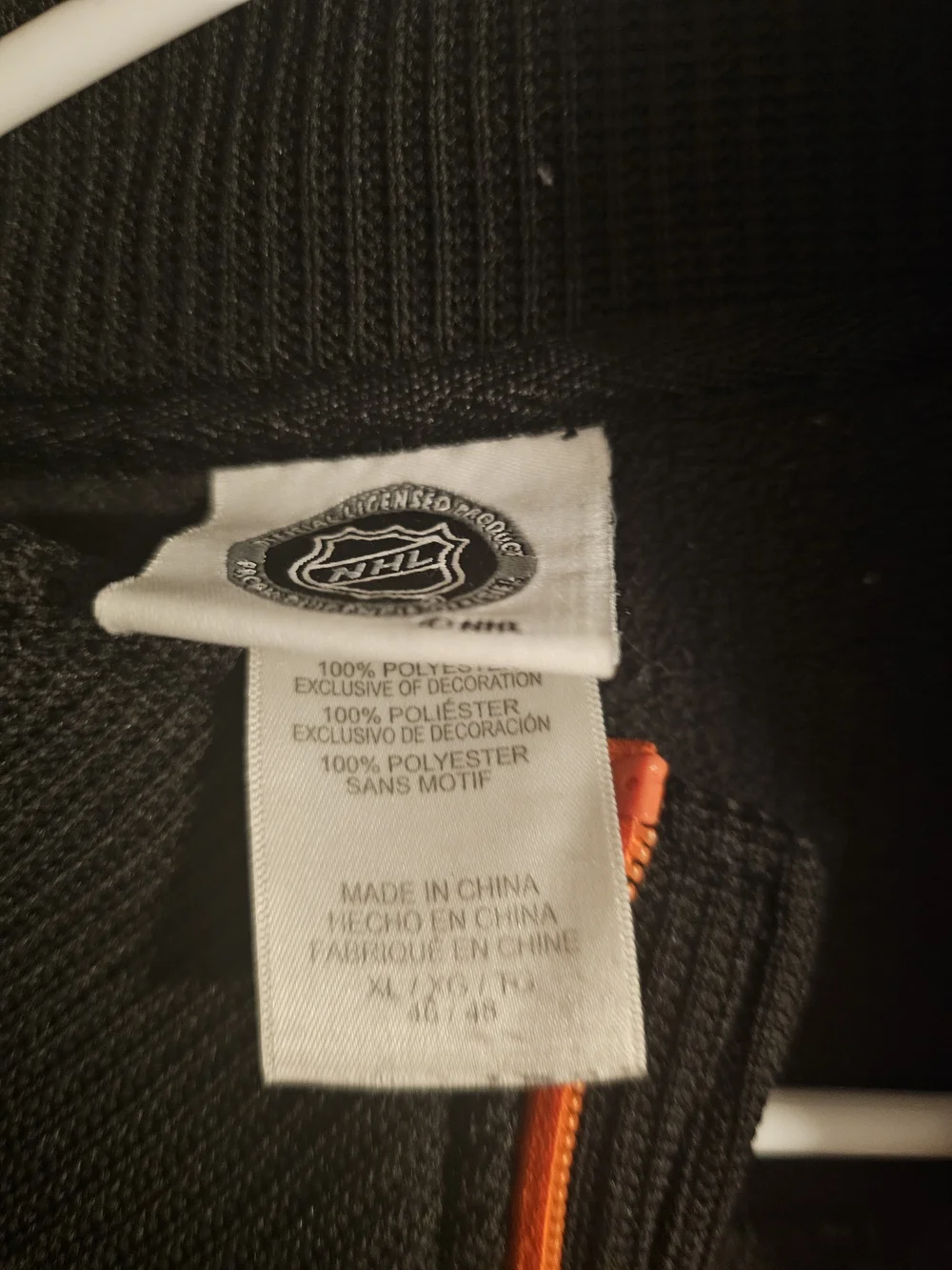 NHL Black Full-Zip Jacket with Orange Trim